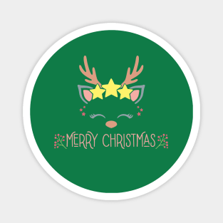 Cute Deer Merry Christmas Magnet